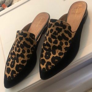 Size 7.5 calf hair and suede slides- Halogen brand